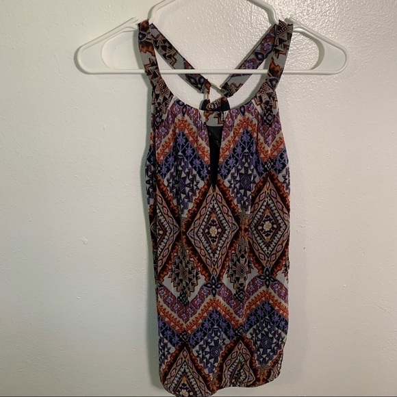 INC International Concepts Printed Keyhole Halter Top XS - Picture 3 of 10